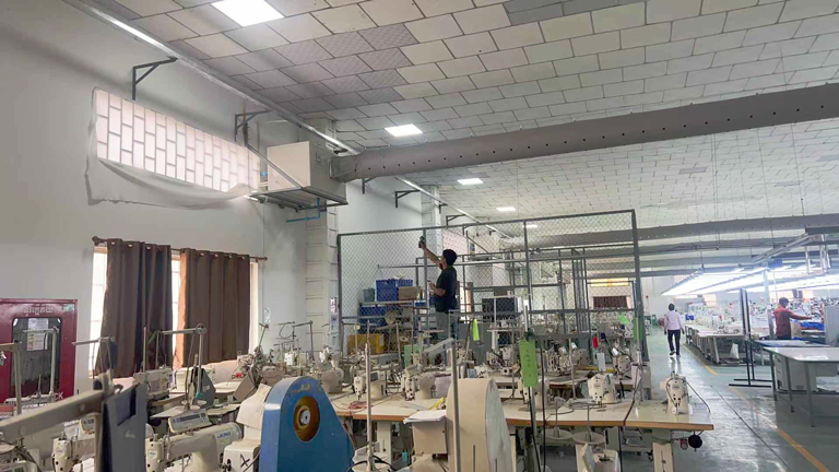 制衣廠降溫安裝蒸發(fā)冷省電空調(diào)-臥式管道機 定點降溫